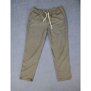 VTG Vuori Womens Ripstop Pants Green/Brown Sz (L) Organic Cotton Raw Hem